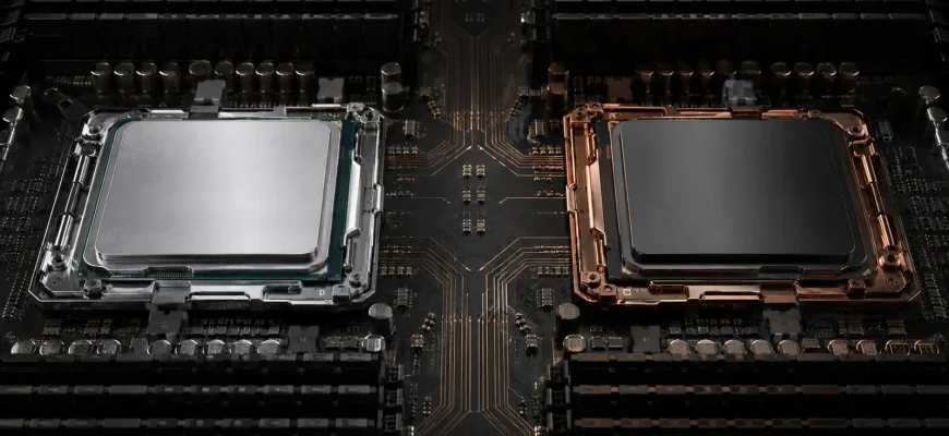 Two enterprise server processor platforms compared on a motherboard